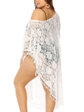 Plus Size Floral Sheer Tasseled Cover Up