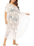 Plus Size Floral Sheer Tasseled Cover Up