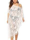 Plus Size Floral Sheer Tasseled Cover Up