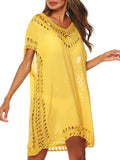 Solid Cut Out Bohemian Cover Up