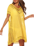 Solid Cut Out Bohemian Cover Up