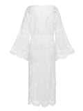 White Lace Plunge Nightgown Cover-up