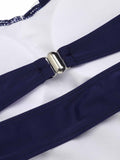 [US Warehouse] Navy Blue 1930s Halter One-piece Swimsuit