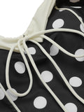[US Warehouse] Black 1950s Polka Dots Halter Swimsuit