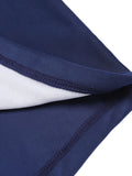 [US Warehouse] Navy Blue 1950s Solid Belt Button Halter Swimsuit