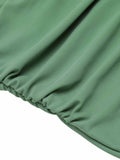 [US Warehouse] Green 1930s Peony Halter One-Piece Swimsuit