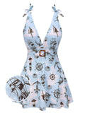 [US Warehouse] 1930s Strap Bowknot One-piece Swimsuit