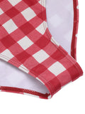 Red 1950s Plaids Added Bowknot Swimsuit