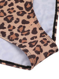 [US Warehouse] Brown 1930s Leopard V-Neck Halter Swimsuit