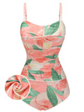 Pink 1950s Peach One-Piece Swimsuit