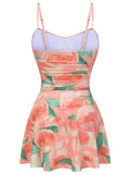 Pink 1950s Peach One-Piece Swimsuit