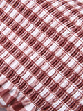 Red 1940s Plaid Strap Ruffle Swimsuit