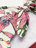 Pink 1940s Floral Strap One-Piece Swimsuit