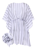 1960s Striped Beach Sun Chiffon Blouse Cover-Up