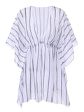 1960s Striped Beach Sun Chiffon Blouse Cover-Up