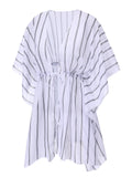 1960s Striped Beach Sun Chiffon Blouse Cover-Up