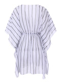 1960s Striped Beach Sun Chiffon Blouse Cover-Up