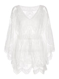 White 1960s Lace Hollow Hedging Cover-up
