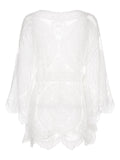 White 1960s Lace Hollow Hedging Cover-up
