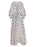 Black&White 1960s Polka Dots Long Cover-up
