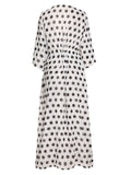 Black&White 1960s Polka Dots Long Cover-up