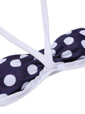 Navy Blue 1940s Polka Dot Halter Swimsuit