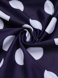 Navy Blue 1940s Polka Dot Halter Swimsuit