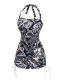 1940s Dark Comics Halter Swimsuit