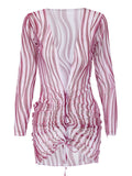 1960s Zebra Print Cover-Up Halter Bikini Set