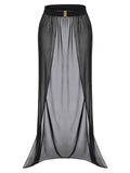 Black 1960s Solid Long Skirt Cover-up