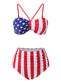 1940s Flag Independence Day Patchwork Swimsuit