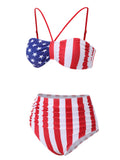 1940s Flag Independence Day Patchwork Swimsuit