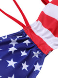 1940s Flag Independence Day Patchwork Swimsuit