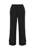 3PCS Black 1960s Solid Pajamas