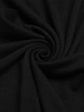 3PCS Black 1960s Solid Pajamas