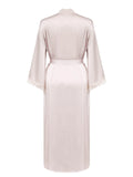 Light Pink 1940s Lace-up Satin Sleepwear