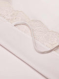 Light Pink 1940s Lace-up Satin Sleepwear