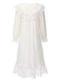 White 1940s Mesh Patchwork Sleepwear