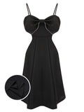 Black 1940s Bowknot Strap Sleepwear