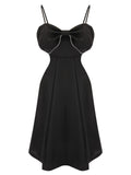 Black 1940s Bowknot Strap Sleepwear