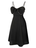 Black 1940s Bowknot Strap Sleepwear