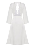 1950s Long Ice Silk Backless Nightgown