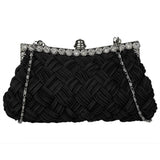 [US Warehouse] Black 1920s Rhinestone Clutch Bag