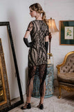 [US Warehouse] Black 1920s Fringe Lace Flapper Dress