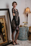 [US Warehouse] Black 1920s Fringe Lace Flapper Dress
