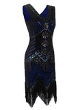 [US Warehouse] Blue 1920s Sequined Flapper Dress