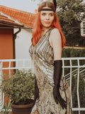 [US Warehouse] Champagne 1920s Sequined Flapper Dress