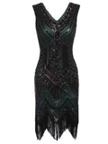 [US Warehouse] Dark Green 1920s Sequined Flapper Dress