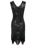 [US Warehouse] Dark Green 1920s Sequined Flapper Dress