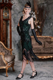 [US Warehouse] Dark Green 1920s Sequined Flapper Dress